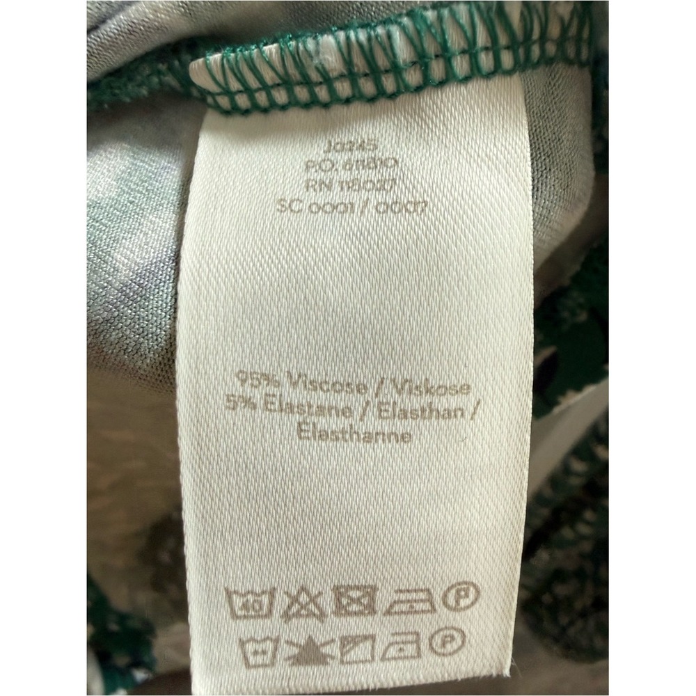 Boden Green White Tulip Floral Faux Wrap Top Long Sleeve Jersey V-Neck US 4 - Picture 5 of 5